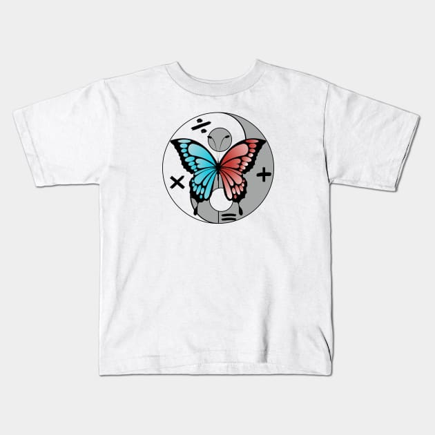 Ed Butterfly Yin and Yan Kids T-Shirt by ShopgirlNY